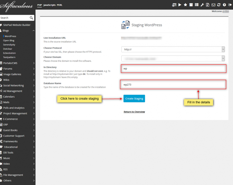 one click Staging Site for WordPress