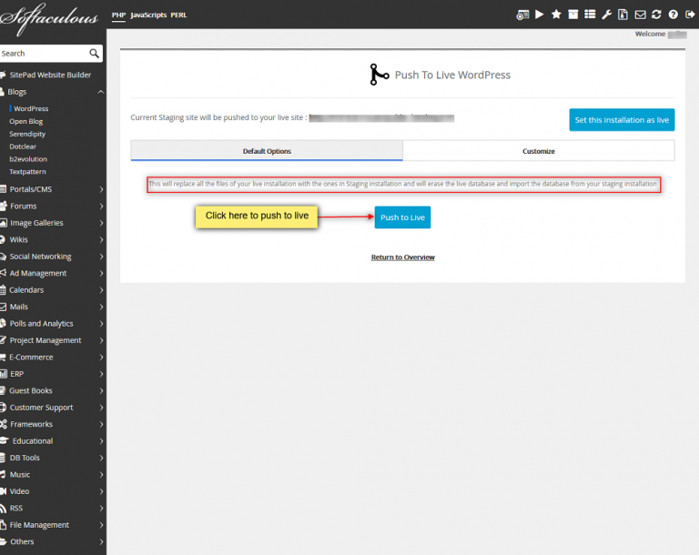 one click Staging Site for WordPress