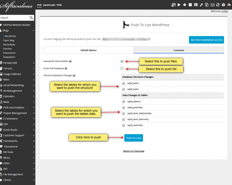one click Staging Site for WordPress